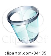 Clipart Illustration Of A Transparent Chrome Rimmed Trash Can by beboy