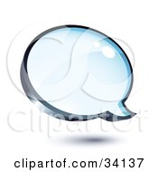 Clipart Illustration Of A Shiny Blue Thought Balloon Or Instant Messenger Window by beboy
