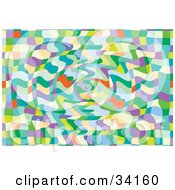 Clipart Illustration Of A Psychedelic Background Of Swirling Colorful Squares