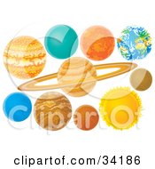 Colorful Planets Of The Solar System