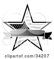 Poster, Art Print Of Patriotic American Star With A Gradient Banner