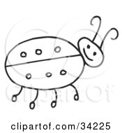 Clipart Illustration Of A Happy Stick Figure Ladybug by C Charley-Franzwa