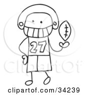 Poster, Art Print Of Stick Football Player