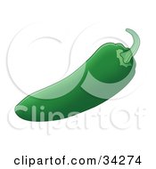 Clipart Illustration Of A Fresh Green Chili Pepper
