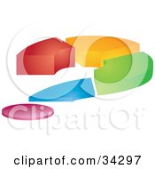 Clipart Illustration Of A Colorful Questionmark Chart Of Red Orange Green Blue And Pink Pieces