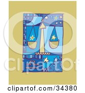 Clipart Illustration Of A Scene Of Libra Showing Stars On A Scale by Lisa Arts