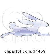 Clipart Illustration Of A Rushed Bunny Rabbit Hopping