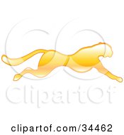 Poster, Art Print Of Fast Yellow Cheetah In Profile Sprinting Past