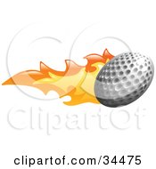Poster, Art Print Of Golf Ball On Fire