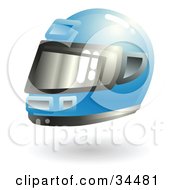 Poster, Art Print Of Protective Blue Racing Helmet