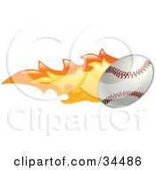 Poster, Art Print Of Baseball On Fire