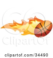 Poster, Art Print Of Basketball On Fire