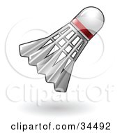 Clipart Illustration Of A White Badminton Shuttlecock With A Red Ring