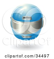 Poster, Art Print Of Blue Protective Racing Helmet