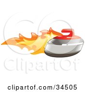Poster, Art Print Of Curling Stone On Fire