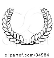 Clipart Illustration Of A Laurel Of Wheat With The Stems Crossed by C Charley-Franzwa