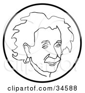 Clipart Illustration Of Albert Einstein Inside A Circle