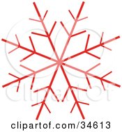 Poster, Art Print Of Red Snowflake With Seven Branches