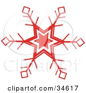 Poster, Art Print Of Star Centered Snowflake