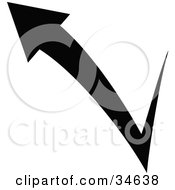 Clipart Illustration Of A Black Arrow Checkmark Pointing To The Left