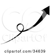 Clipart Illustration Of A Black Arrow Pointing Right After Doing A Loop by OnFocusMedia