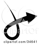 Clipart Illustration Of A Black Arrow Doing A Twirl And Pointing Right by OnFocusMedia