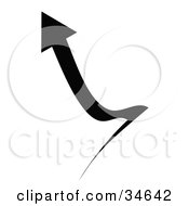 Clipart Illustration Of A Confused Black Arrow Pointing Left After Nearly Going Right