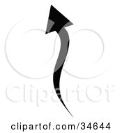 Poster, Art Print Of Black Curvy Arrow Pointing Upwards