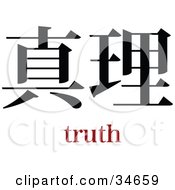 Poster, Art Print Of Black Truth Chinese Symbol With Text