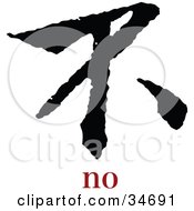 Poster, Art Print Of Black No Chinese Symbol With Text