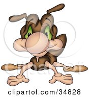 Clipart Illustration Of A Cute Brown Ant Character Doing The Splits