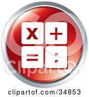 Clipart Illustration Of Math Symbols On A Red Website Button