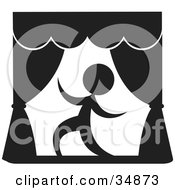 Clipart Illustration Of An Actor Being Dramatic During A Play On A Stage by Alexia Lougiaki #COLLC34873-0043