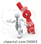 Clipart Illustration Of A White Business Man Running From The Toppling Red Word LOAN