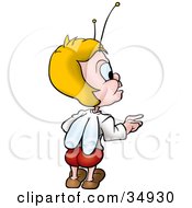 Poster, Art Print Of Blond Fly Bug In Thought Facing Away And Looking Right