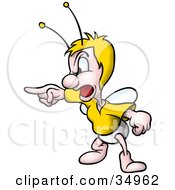 Poster, Art Print Of Blond Fly Bug Screaming And Pointing To The Left