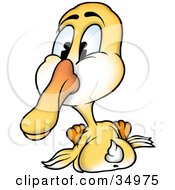 Clipart Illustration Of A Funny Duckling With A Long Beak