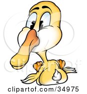 Poster, Art Print Of Funny Duckling With A Long Beak