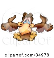 Clipart Illustration Of A Shrugging Brown Bird by dero