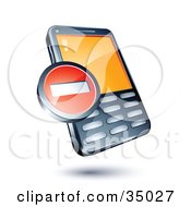 Clipart Illustration Of A Red Minus Sign On A Cellphone by beboy
