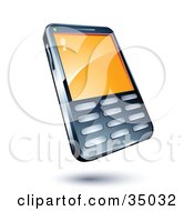 Poster, Art Print Of Cell Phone With An Orange Screen