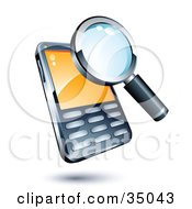 Poster, Art Print Of Magnifying Glass On A Cellphone