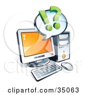 Poster, Art Print Of Punctuation On An Blank Instant Messenger Window Over A Desktop Computer Screen