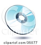 Clipart Illustration Of A Shiny Blue Compact Disk by beboy