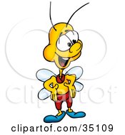 Poster, Art Print Of Friendly Yellow Fly With His Hands On His Hips