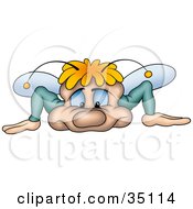 Clipart Illustration Of A Weak Little Fly Trying To Attempt A Push Up