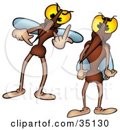Clipart Illustration Of Two Mean Mosquitoes