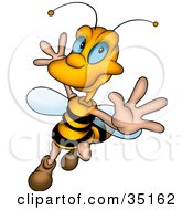 Poster, Art Print Of Flamboyant Honey Bee Dancing And Flying