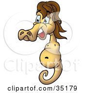 Clipart Illustration Of A Goofy Seahorse With A Snout