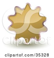 Shiny Brown Starburst Shaped Web Design Internet Button Or Icon